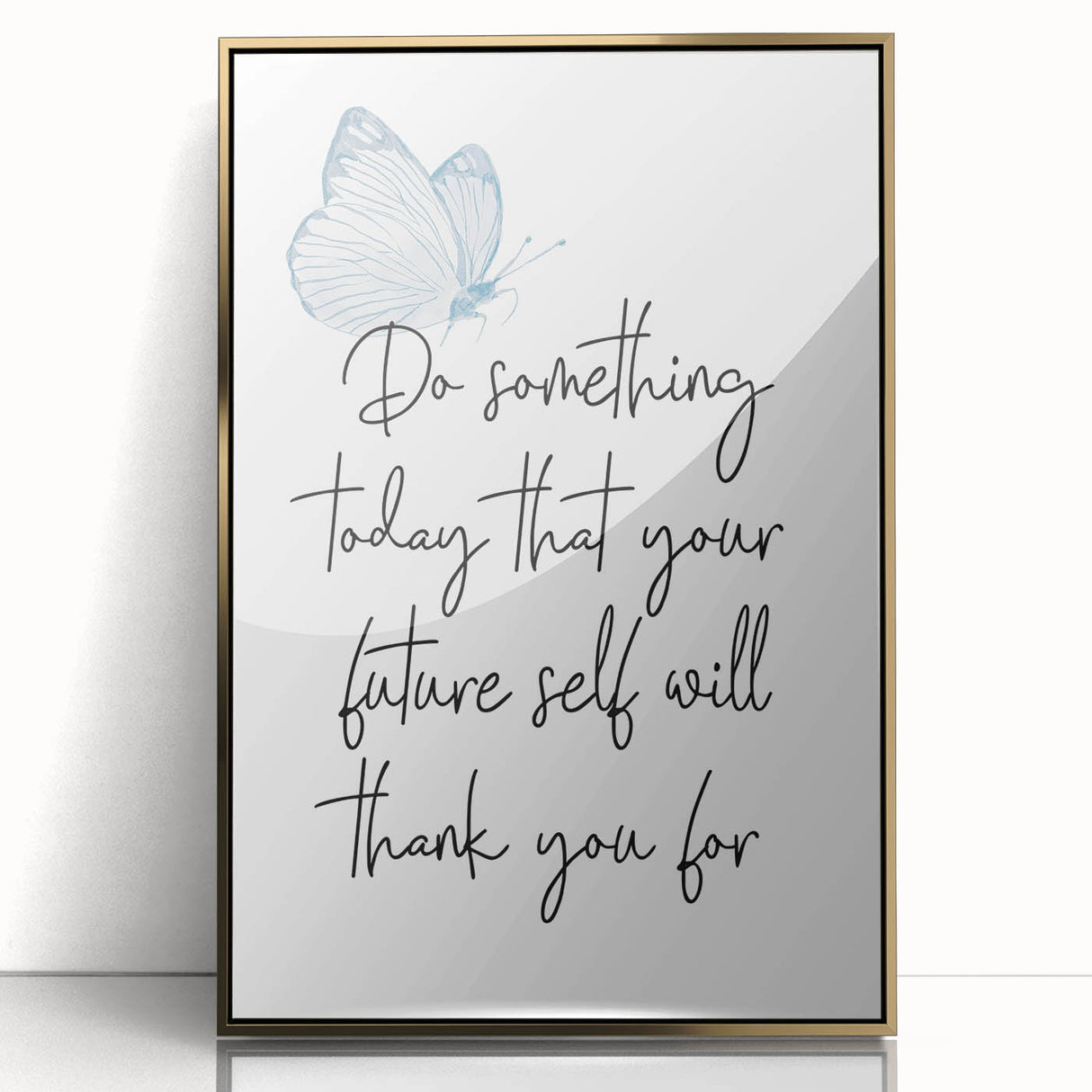 Butterfly Typography Art Print – Motivational Quote on Canvas