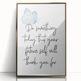 Butterfly Typography Art Print – Motivational Quote on Canvas