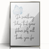 Butterfly Typography Art Print – Motivational Quote on Canvas
