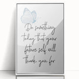 Butterfly Typography Art Print – Motivational Quote on Canvas