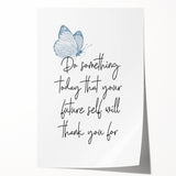 Butterfly Typography Art Print – Motivational Quote on Canvas