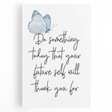 Butterfly Typography Art Print – Motivational Quote on Canvas
