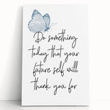 Butterfly Typography Art Print – Motivational Quote on Canvas