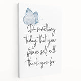 Butterfly Typography Art Print – Motivational Quote on Canvas