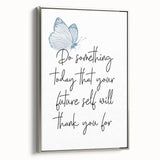 Butterfly Typography Art Print – Motivational Quote on Canvas