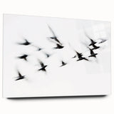 Flight in Motion – Dynamic Black and White Abstract Bird Wall Art