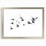 Flight in Motion – Dynamic Black and White Abstract Bird Wall Art
