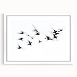 Flight in Motion – Dynamic Black and White Abstract Bird Wall Art