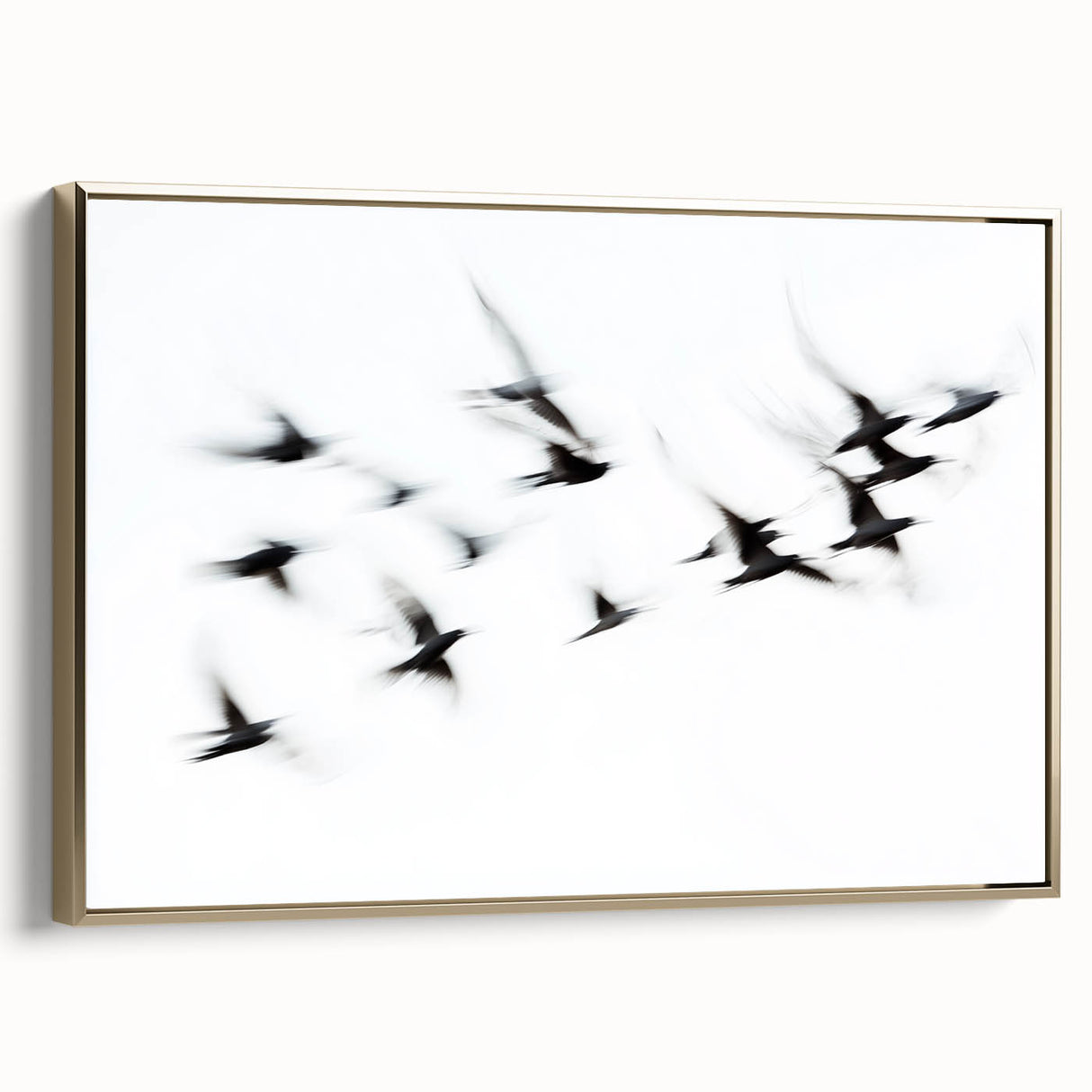 Flight in Motion – Dynamic Black and White Abstract Bird Wall Art