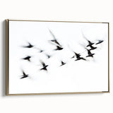 Flight in Motion – Dynamic Black and White Abstract Bird Wall Art