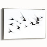 Flight in Motion – Dynamic Black and White Abstract Bird Wall Art