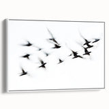Flight in Motion – Dynamic Black and White Abstract Bird Wall Art