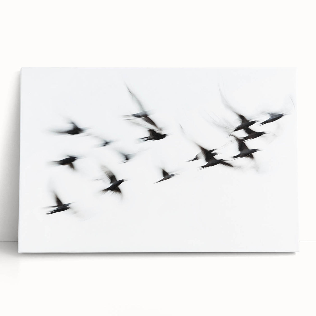 Flight in Motion – Dynamic Black and White Abstract Bird Wall Art