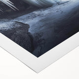 Rolled canvas showcasing a vibrant landscape cave scene, featuring rich colors and intricate details, beautifully packaged in a protective cardboard tube. Ideal for home decor enthusiasts.