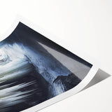 Vibrant rolled print showcasing an intricate landscape design with cave elements, featuring earthy tones and detailed textures, perfect for enhancing home decor.