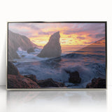 Framed acrylic artwork depicting stunning cliffs and landscapes, showcasing vibrant colors and intricate details, perfect for home decor and nature enthusiasts.