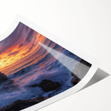 Stunning rolled print showcasing a vibrant landscape of majestic cliffs under a bright blue sky, perfect for enhancing home decor and inspiring nature lovers.