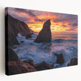 Stretched canvas artwork depicting a breathtaking cliff landscape with vibrant colors and intricate details, ideal for enhancing home decor and creating a serene atmosphere.