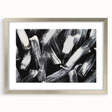 Bold Black and White Brushstroke Wall Art – Framed & Canvas
