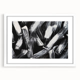 Bold Black and White Brushstroke Wall Art – Framed & Canvas
