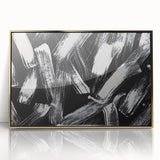 Bold Black and White Brushstroke Wall Art – Framed & Canvas