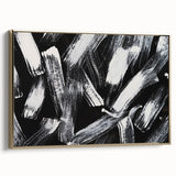 Bold Black and White Brushstroke Wall Art – Framed & Canvas
