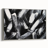 Bold Black and White Brushstroke Wall Art – Framed & Canvas