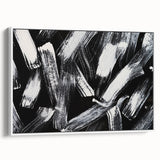 Bold Black and White Brushstroke Wall Art – Framed & Canvas