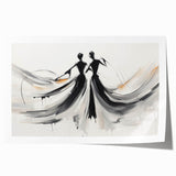 Elegant Abstract Figures – Modern Black and White Wall Art