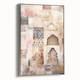 Framed abstract architecture wall art in silver, showcasing geometric shapes and modern design, ideal for contemporary home decor. Side view highlights the sleek profile and elegant finish, making it a stunning focal point for any room.