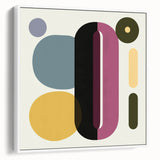 Abstract geometric framed canvas artwork featuring a modern design with a white background, showcasing sharp angles and contrasting colors that enhance any contemporary space. Ideal for home or office decor, this piece adds a stylish touch and artistic flair to interior design.