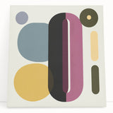 Abstract geometric stretched canvas artwork showcasing vibrant colors and intricate patterns, perfectly designed for modern home decor. Ideal for adding a contemporary touch to living spaces.