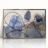 Framed acrylic artwork showcasing a modern abstract design with gold splatters against a textured white background, ideal for contemporary home decor.