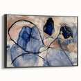 Framed canvas artwork showcasing abstract splatters in black, offering a modern aesthetic. The side view highlights the sleek frame design, ideal for contemporary decor.