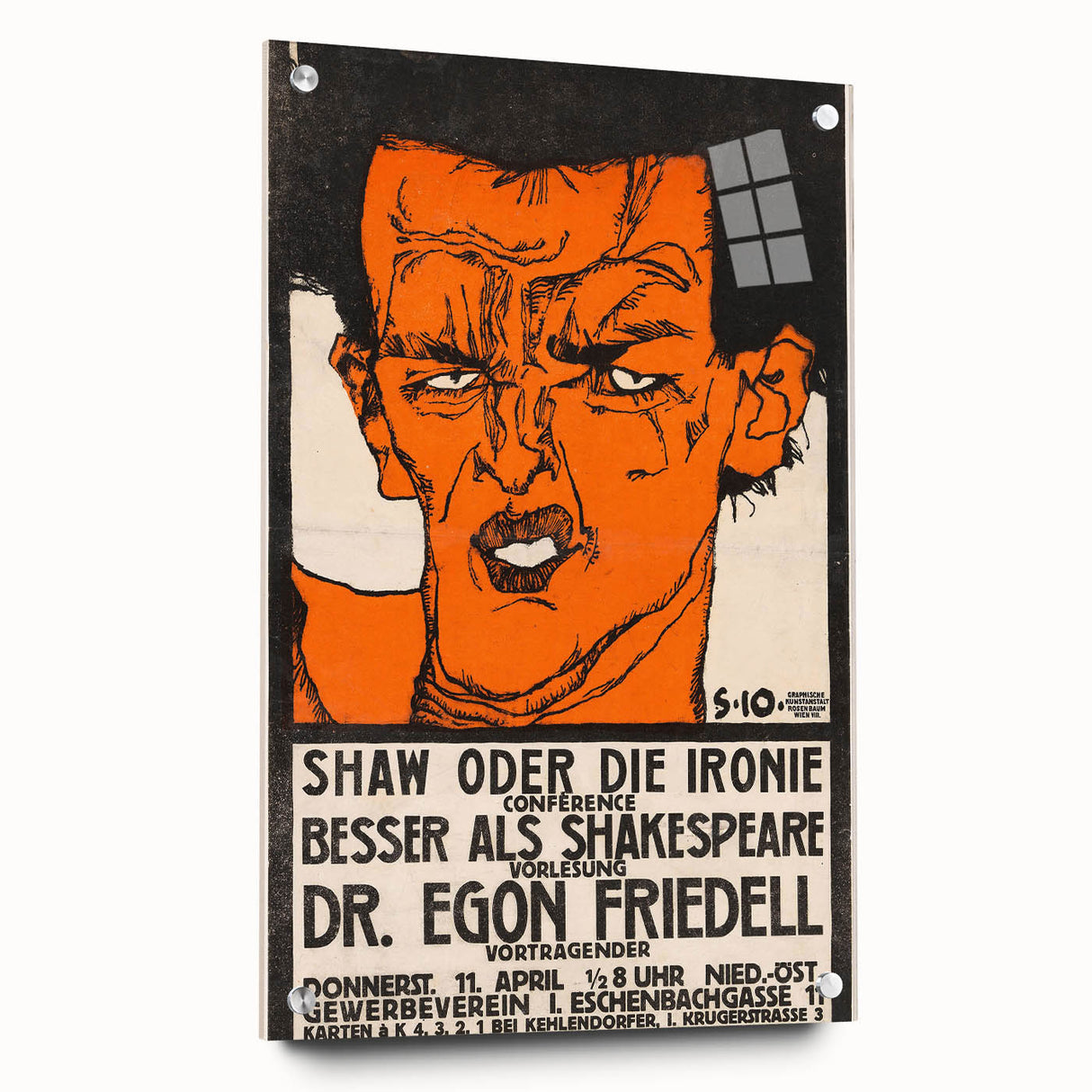 Dynamic Art Deco Wall Art - Bold Portrait of Dr. Egon Friedell Poster