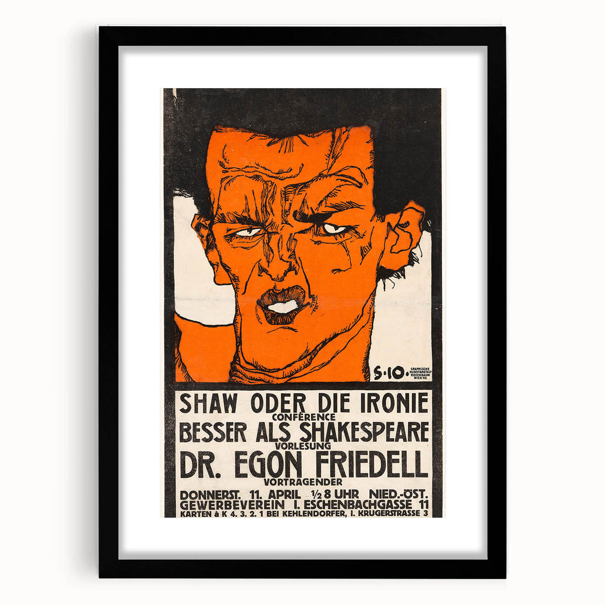 Dynamic Art Deco Wall Art - Bold Portrait of Dr. Egon Friedell Poster