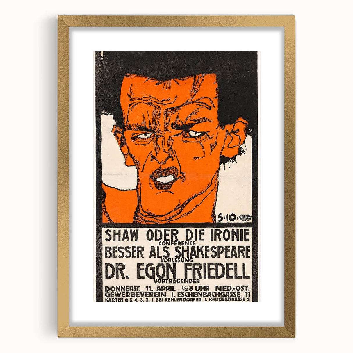 Dynamic Art Deco Wall Art - Bold Portrait of Dr. Egon Friedell Poster
