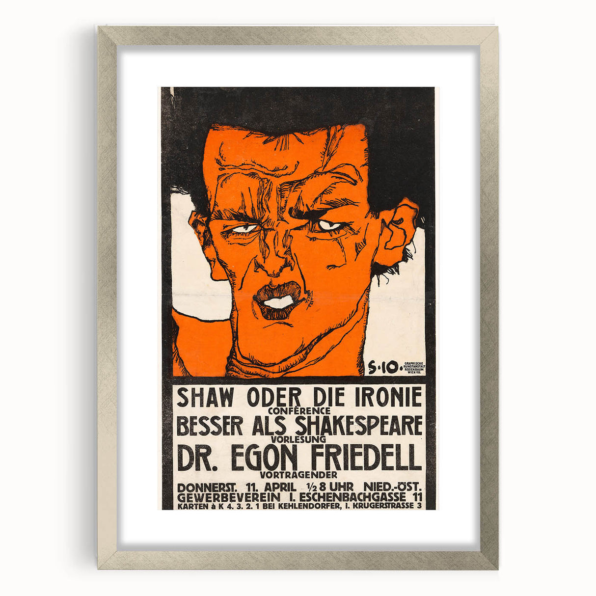 Dynamic Art Deco Wall Art - Bold Portrait of Dr. Egon Friedell Poster