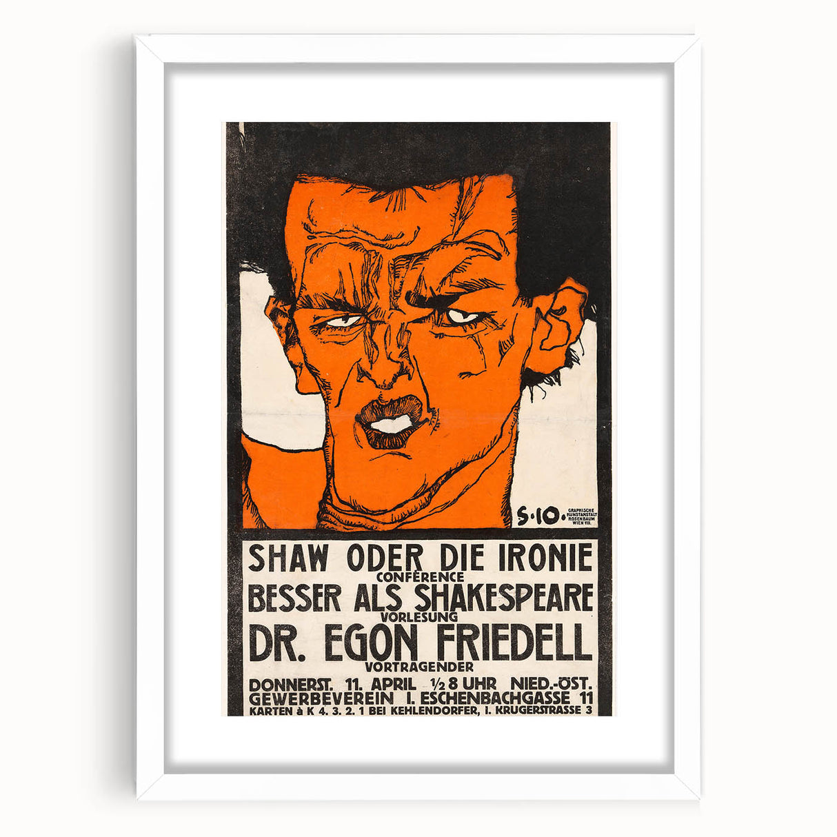 Dynamic Art Deco Wall Art - Bold Portrait of Dr. Egon Friedell Poster