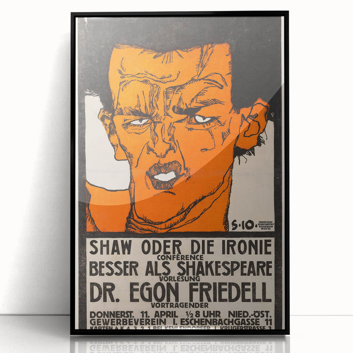 Dynamic Art Deco Wall Art - Bold Portrait of Dr. Egon Friedell Poster