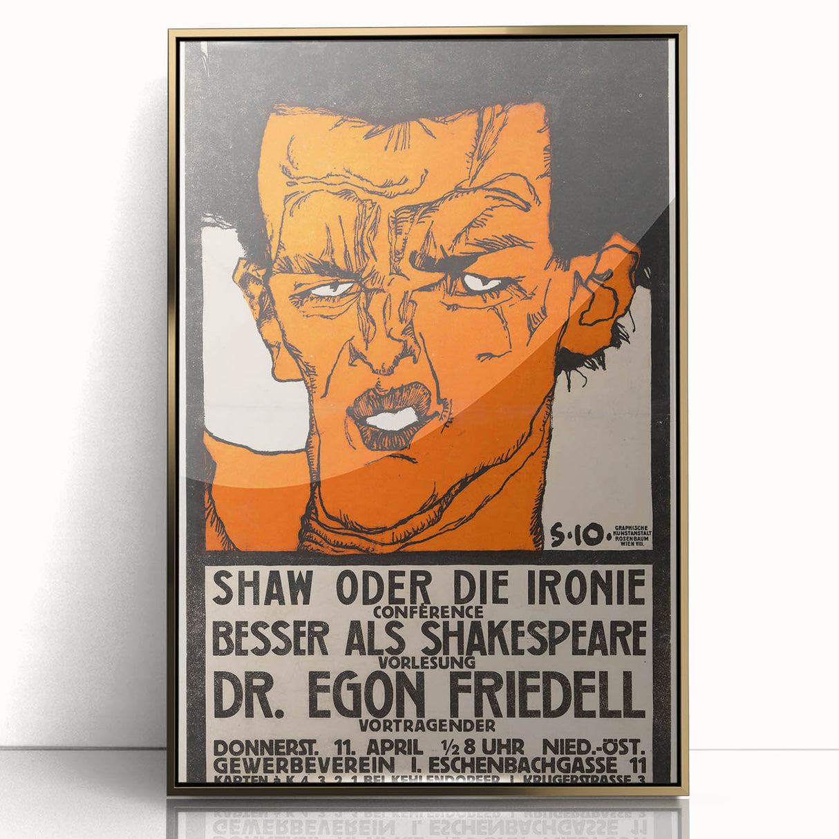 Dynamic Art Deco Wall Art - Bold Portrait of Dr. Egon Friedell Poster