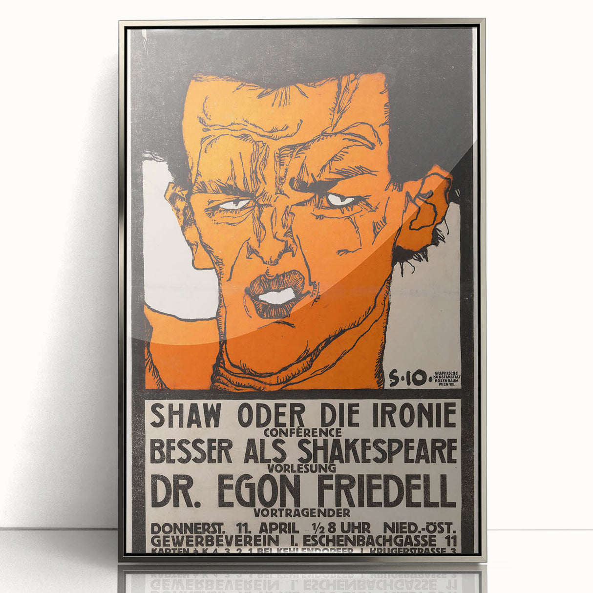 Dynamic Art Deco Wall Art - Bold Portrait of Dr. Egon Friedell Poster