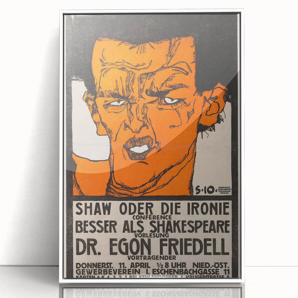 Dynamic Art Deco Wall Art - Bold Portrait of Dr. Egon Friedell Poster