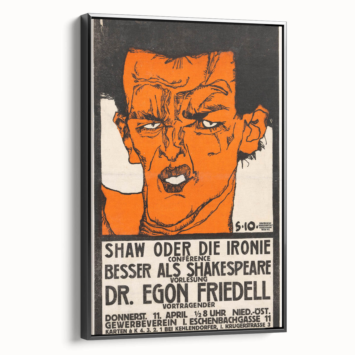 Dynamic Art Deco Wall Art - Bold Portrait of Dr. Egon Friedell Poster