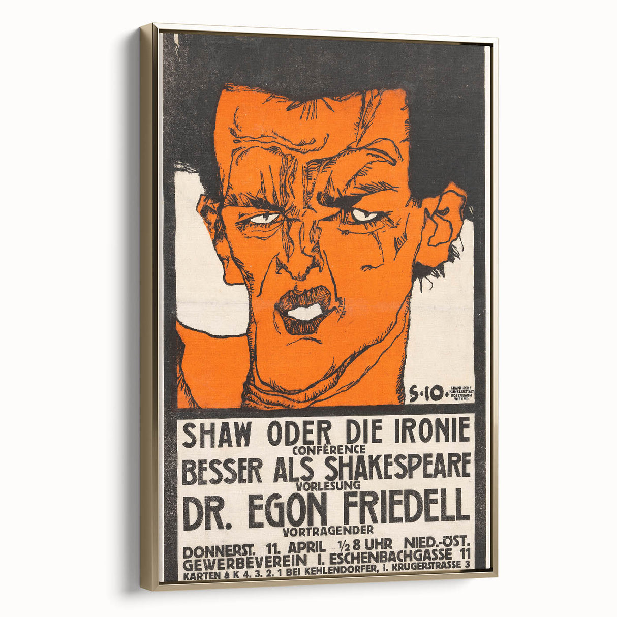 Dynamic Art Deco Wall Art - Bold Portrait of Dr. Egon Friedell Poster
