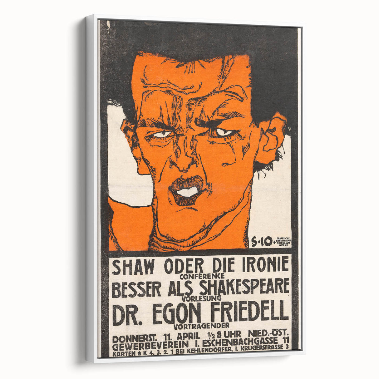 Dynamic Art Deco Wall Art - Bold Portrait of Dr. Egon Friedell Poster
