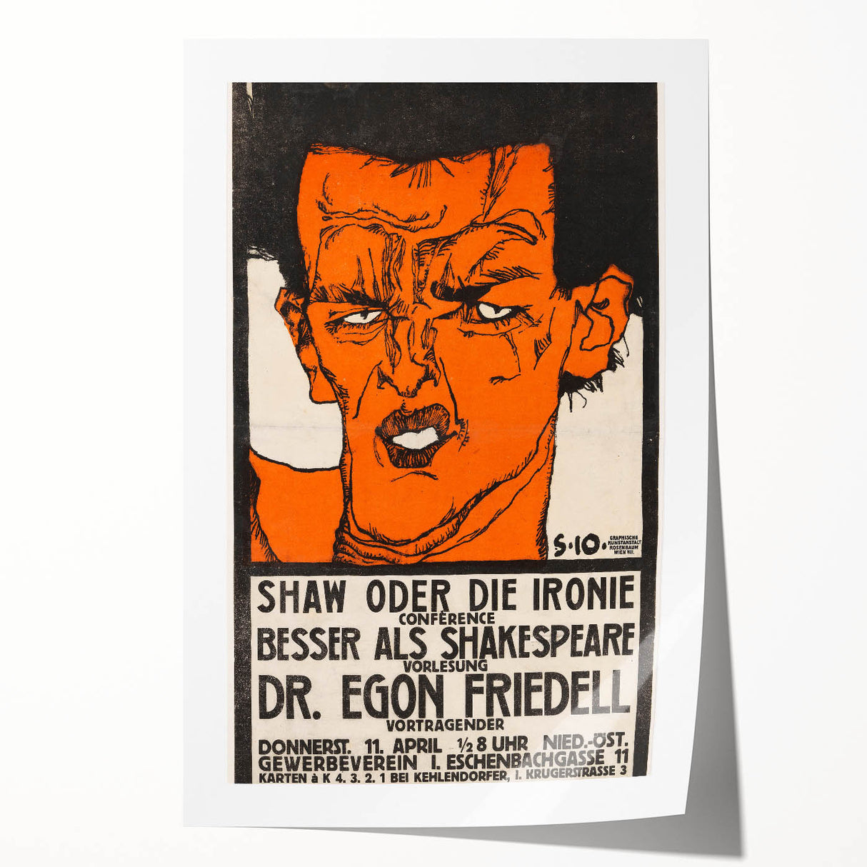 Dynamic Art Deco Wall Art - Bold Portrait of Dr. Egon Friedell Poster