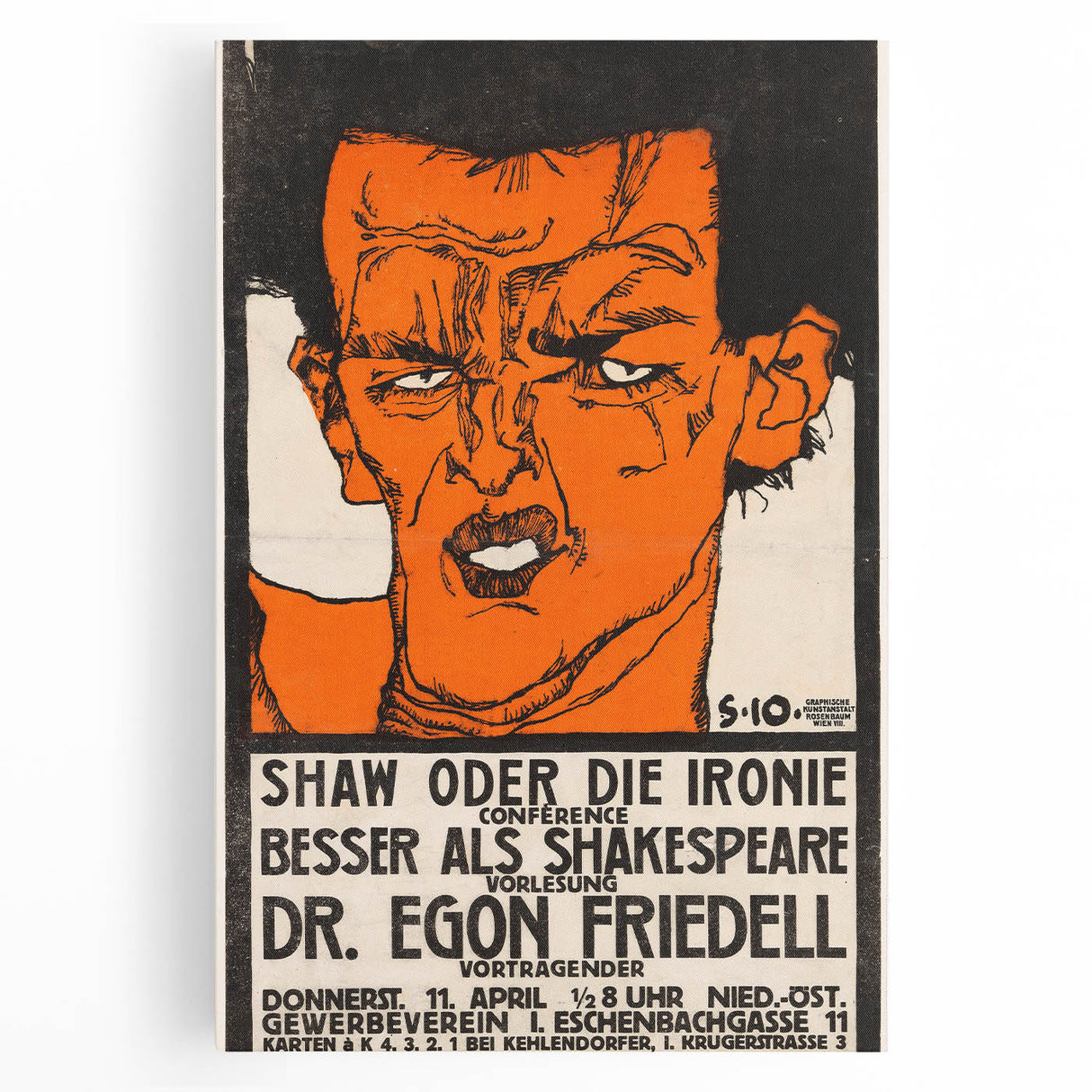 Dynamic Art Deco Wall Art - Bold Portrait of Dr. Egon Friedell Poster