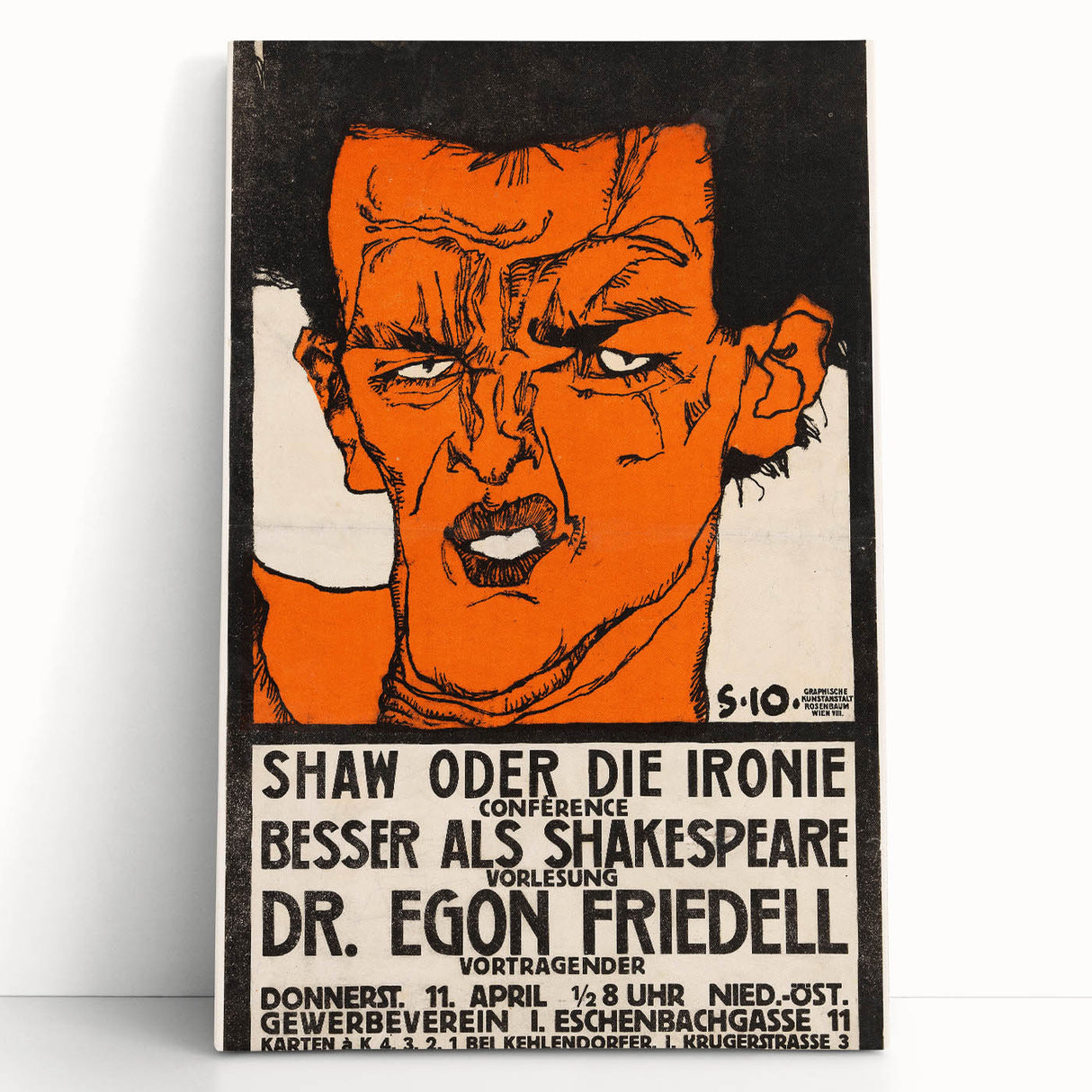 Dynamic Art Deco Wall Art - Bold Portrait of Dr. Egon Friedell Poster