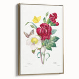 Neoclassical Art Print of Hellebore and Oeillet by Redouté - Floral Decor